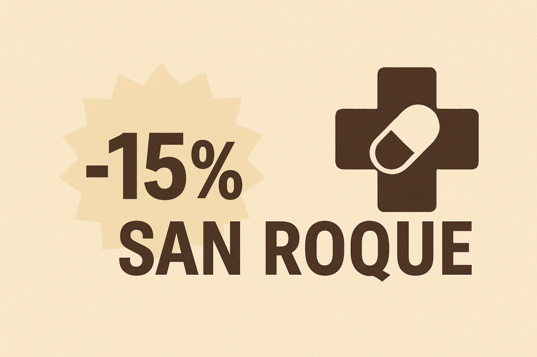 ¡15% off en San Roque! 💊